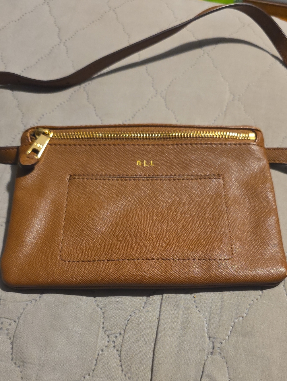 Lauren Ralph Lauren leather Marcy belt bag, Tan Color